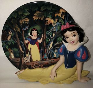 Bradford Disney Snow White 65th Anniversary Plate Peeking Through The Forest