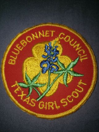 Girl Scout Council Patch Bluebonnet Council Vintage Version 1