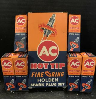 Holden Ac Hot Tip Spark Plug Set Vintage Gmh Collectable Boxes And Contents