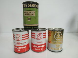 (4) Vintage Cities Service Oil Can Coin Banks,  Sb347