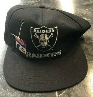 Vintage Los Angeles Raiders Hat Classic Black Snapback Eastport Team Nfl