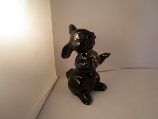 Vintage Redware Pottery Ceramic Bunny Rabbit Figurine Figure