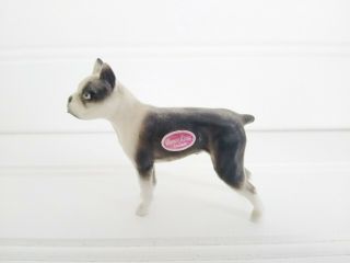 Vintage Boston Terrier Miniature Dog Puppy Figurine Bone China