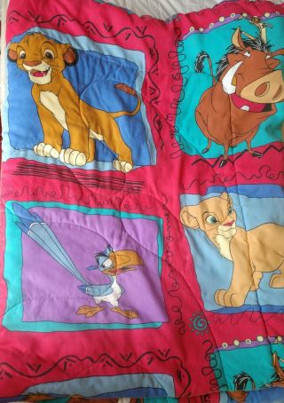 Vintage Kion King Comforter Twin Size Disney Reversible Blanket Simba Nahla