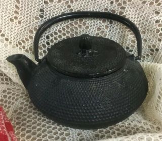 Tetsubin Teapot Tea Kattle Japanese Antique Iron Japan