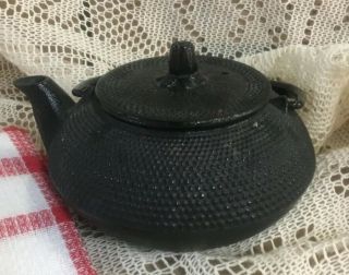 Tetsubin Teapot Tea Kattle Japanese Antique Iron Japan 3