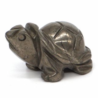 1.  5 " Turtle Tortoise Natural Gemstone Pyrite Crystal Carved Animal Figurine