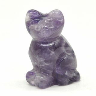 1.  5 " Stone Carving Cat Figurine Amethyst Quartz Crystal Healing Gemstone Decor
