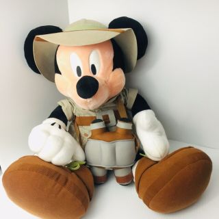 Walt Disney World/ Theme Park Large 24 " Safari Mickey Mouse Plush W Binoculars