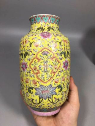 Pair Chinese Famille Rose Porcelain Vase Qianlong Mark 2