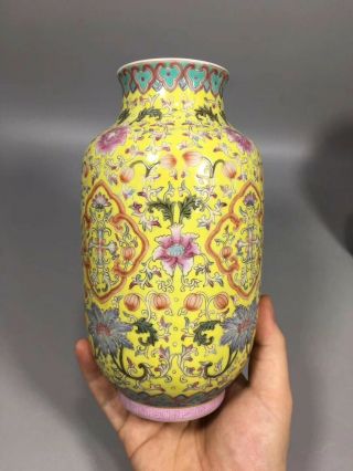 Pair Chinese Famille Rose Porcelain Vase Qianlong Mark 3