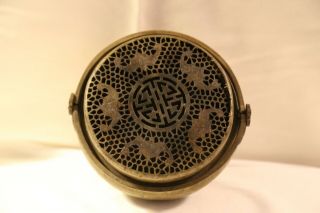 Large Antique Chinese Bronze Hand Warmer 3
