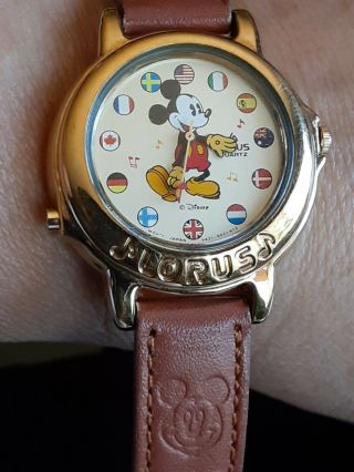 Lorus Wrist Watch Disney Mickey Mouse Musical " Its A Small World "