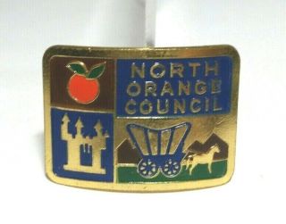 Vintage Boy Scout Neckerchief Slide Bsa North Orange Council Merged Brass Disney