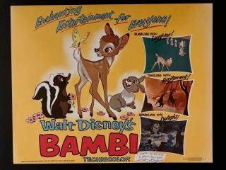 Bambi Title Lobby Card R75 Classic Animation Walt Disney Productions