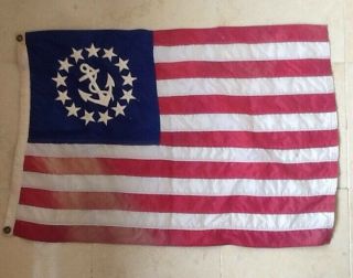 Vtg Taylor Made Yacht Flag 13 Stars USA Anchor Nylon Embroidered 30.  5 