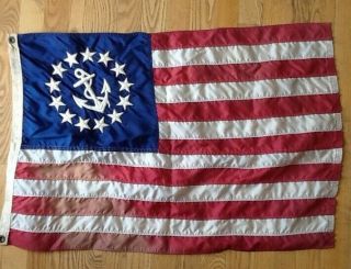 Vtg Taylor Made Yacht Flag 13 Stars USA Anchor Nylon Embroidered 30.  5 