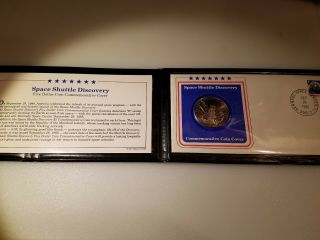 1988 Space Shuttle Discovery Five Dollar Commemorative Coin In Black Album
