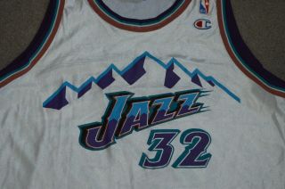 Vtg Karl Malone Utah Jazz Authentic Champion Jersey Sz 44 2