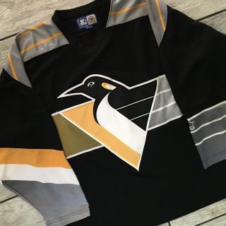 1996 Starter Nhl Jersey Pittsburgh Penguins Robo Alternate Throwback 90’s Vtg L