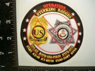Federal Usms Fps Ice Op Stinking Badges Patch Gold Var Nypd Nyc Police Fraud Tf