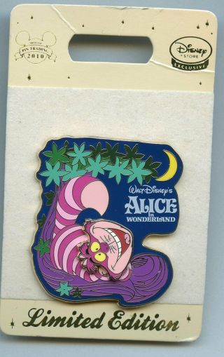 Uk Disney Store Alice In Wonderland & Cheshire Cat Slider Head Le 600 Pin & Card