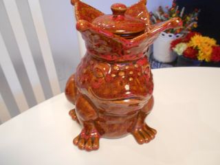 Frog Prince Large Candle Holder Pottery Figurine - 7 1/2 " X 6 " X 5 1/2 "