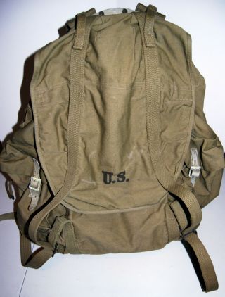 Vtg Orig Wwii Us Army Military Mountain Rucksack Backpack W/ Frame 1942 Named