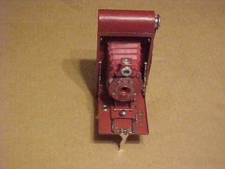 Vintage Kodak No.  2 Red Rainbow Hawk - Eye Model B Folding Bellows Camera