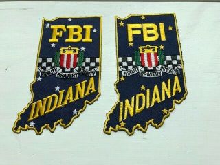 Fbi Indiana Patches - Set Of 2