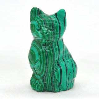 1.  5 " Stone Carving Cat Figurine Malachite Turquoise Quartz Crystal Healing Gift