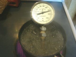 Vintage Powers Regulator Dial Thermometer Industrial Gauge Steampunk Hot Water