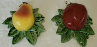 Vintage Mccoy Fruit Wall Pockets Pear And Apple