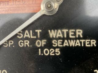 LARGE 7 10/16” Vintage ASHCROFT 1850 BRASS SALT WATER SEAWATER Gauge Steampunk 3