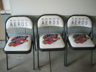 Vintage 1997 Akron Aeros Official Players Locker Room Metal Frame Folding Chair