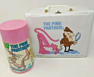 Vintage Vinyl Lunchbox 1980 The Pink Panther With Thermos