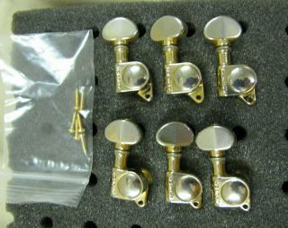 Vintage Grover Gold 6 - In - Line Mini Tuners