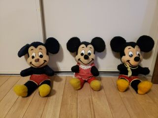 Disney Mickey & Minnie Mouse - California Stuffed Toys - 15 " Vintage Plush Set Of 3