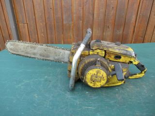 Vintage Mcculloch Chainsaw Chain Saw With 16 " Bar Big Heavy And Old