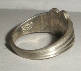 vintage Chinese export silver adjustable enamel flower ring signed size 8.  25 3