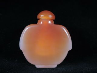 Chinese Hand - Carved Nature Agate Snuff Bottle Exquisite Snuff Vial J