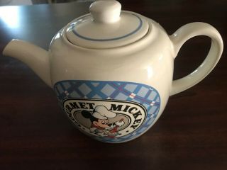 Gourmet Mickey Teapot Treasure Craft Made In Usa 8 " T X10 " Wide Collectible