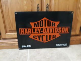 Vintage Harley Davidson Dealer Porcelain Sign