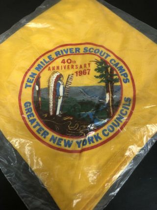 1967 Ten Mile River Scout Camps Neckerchief 40th Greater York Scarf