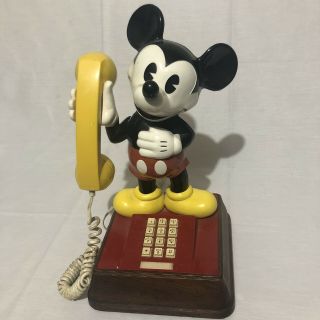 Vintage 1976 Disney Mickey Mouse Push Button Landline Telephone Tmbf8000