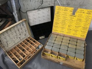 Rare Nash Dealer Parts Assortment With Additinal Vintage Hardware And Box