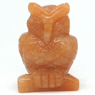 Owl Figurine 2 " Natural Red Aventurine Crystal Healing Reiki Home Decor Gift