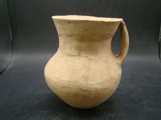 Chinese Neolithic Age Period Pottery 1 Handle Jar X9645