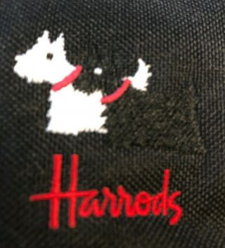 Harrods Black & White Westie & Scottie Scottish Terrier Hand Purse 3 " X 4 " Chain