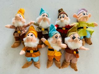 The Disney Store Seven Dwarfs Plush Mini Bean Bags: Set Of 7 Dwarfs